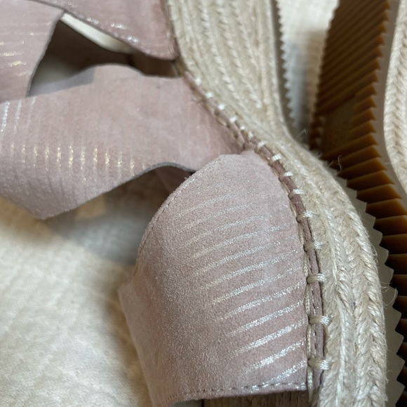 Eileen Fisher Willow Soft Suede Wedge Espadrille in Pink Size 8 - Picture 13 of 16